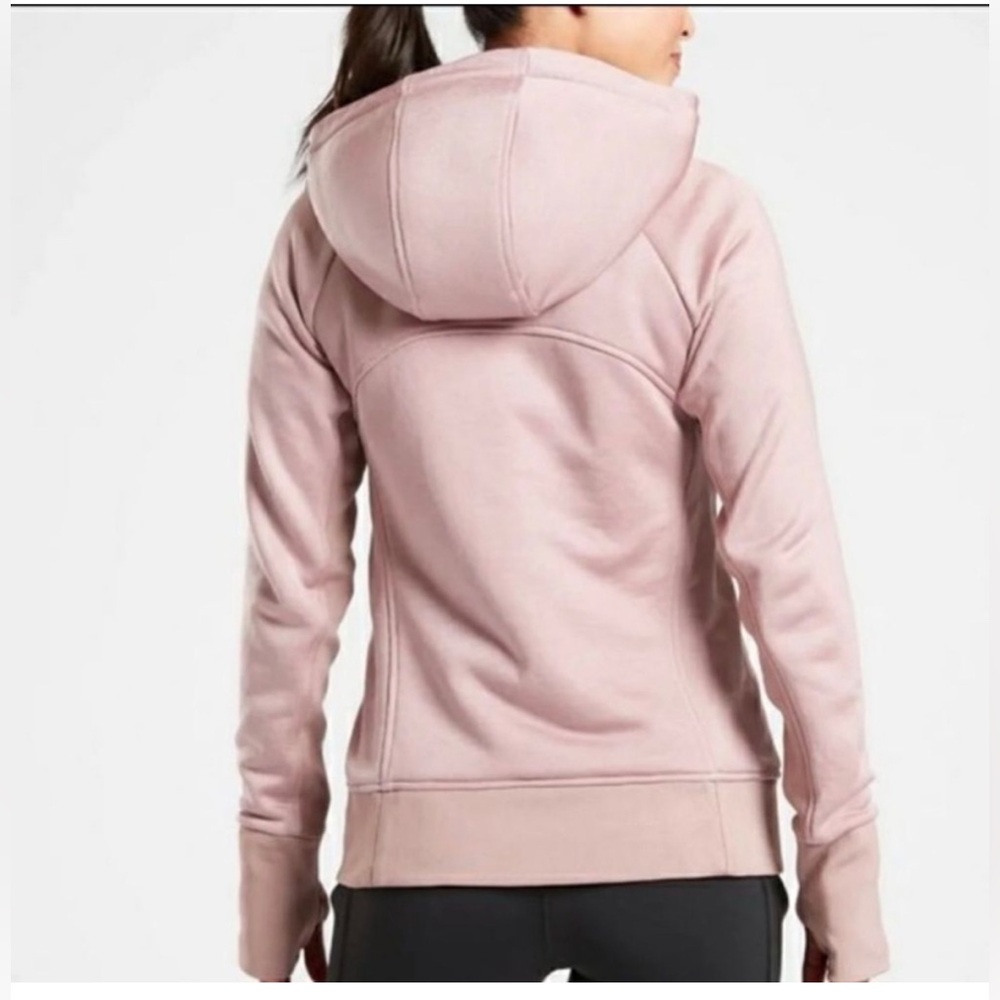 Athleta Triumph Luxe Lined Hoodie Womens Small Pink Full Zip Jacket‎ - Picture 2 of 13